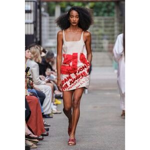 Rachel Comey Tank Mini Dress Joan Jonas Fringe Twill Red Juniper Tree $695 Sz 00